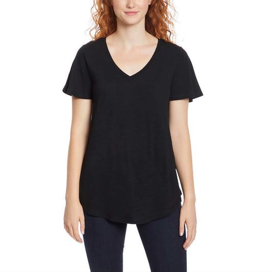 Jessica Simpson Women's Flutter Sleeve Tee Relaxed Fit V-Neck T-Shirt