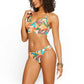 Jessica Simpson Women's Tropical Floral Print Hipster Swim Crop Cami and Bottom Collection