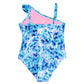 KENSIE GIRL Cheetah Madness Ruffle UPF 50 One-Piece Beach Pool Swimsuit