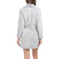 KITKIT Women's Cozy Plush Shawl Collar Tie Closure Teddy Bath Short Robe