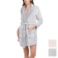 KITKIT Women's Cozy Plush Shawl Collar Tie Closure Teddy Bath Short Robe
