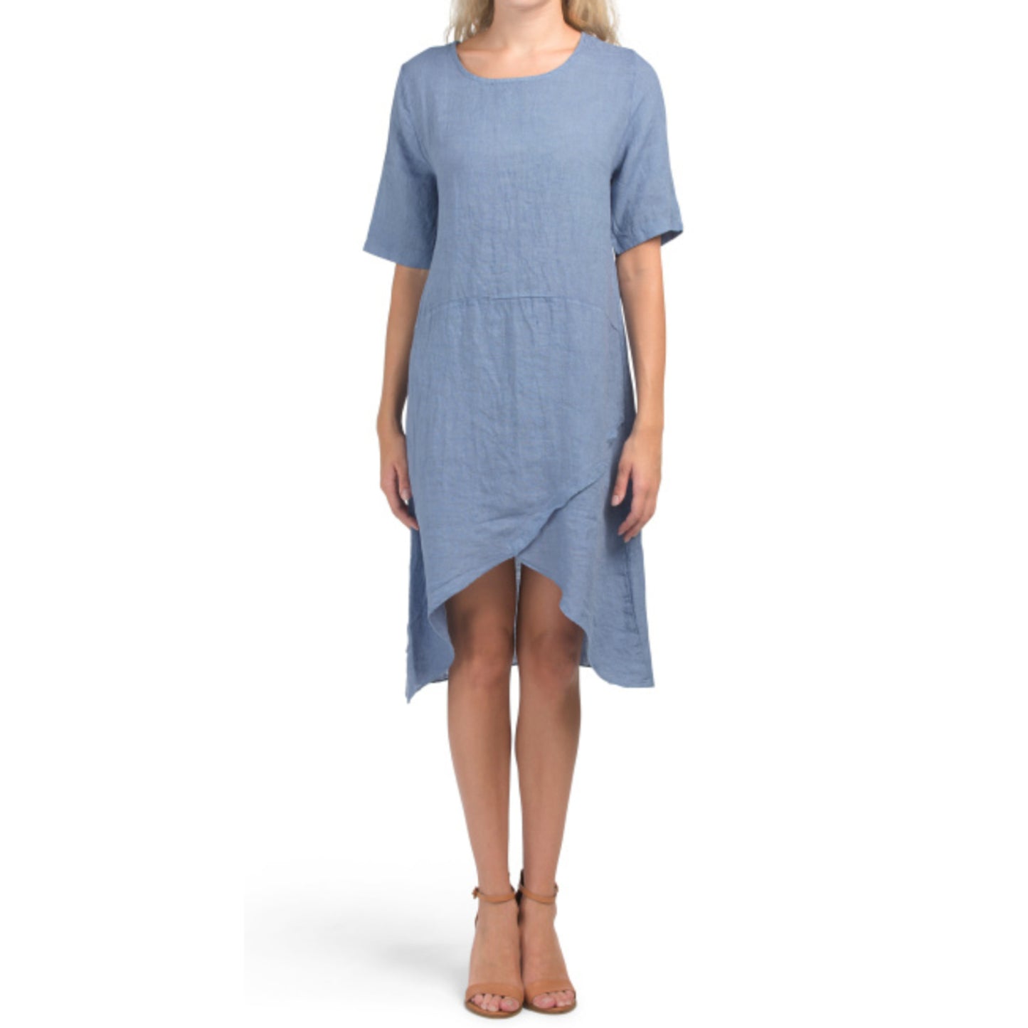 KLASSIKS Women's Made in Italy Cotton Asymmetrical Hem Dress