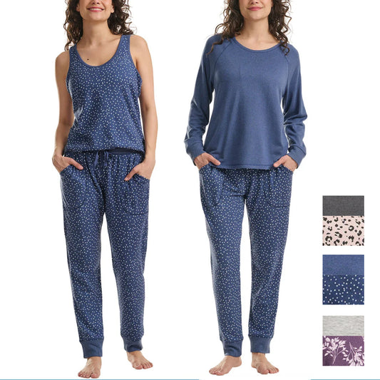 Karen Neuburger Women's 3-Piece Printed Soft Pajama Lounge Set