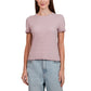 Kersh Women's Frilled Edges Textured Cotton Blend Tee Top
