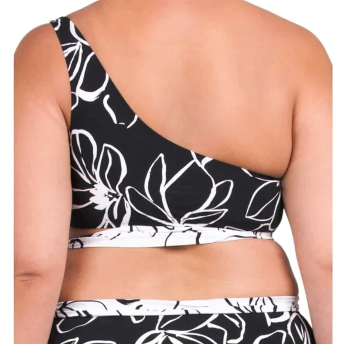 La Blanca Women's Plus Moonlit Floral One Shoulder Swim Top and Sash Bottom Collection