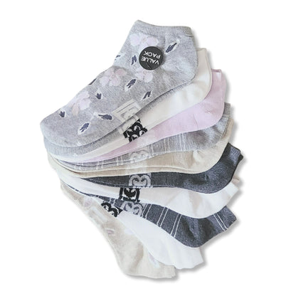 Laundry By Design Women's 10-Pk Assorted Patterned Low Cut No Show Socks
