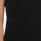 Laundry By Shelli Segal Velvet One Shoulder Side Slit Cocktail Midi Dress