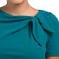 London Times Women's Short Sleeve Gathered Neck Tie Sheath Mini Dress