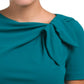 London Times Women's Short Sleeve Gathered Neck Tie Sheath Mini Dress