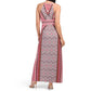 London Times Women's Morris Diamond Basket Printed Keyhole Halter Maxi Dress