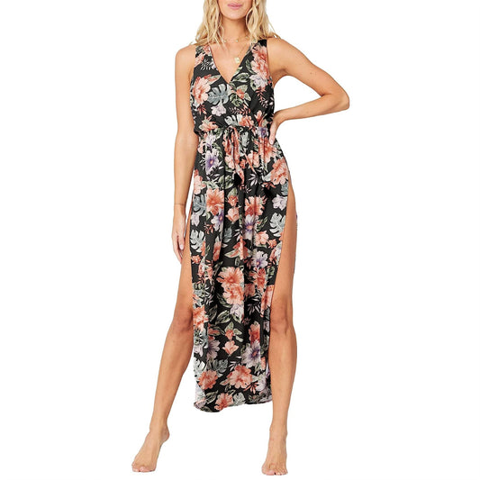 L*Space Kenzie Floral Print Side Slits Beach Swim Dress Cover-Up