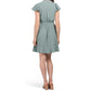 Lucky Brand Women's Flutter Sleeve V-neck Button Front Mini Shirt Dress