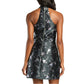 LULUS Women's Got The Charm Floral Jacquard Halter Mini Dress