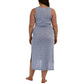 La Blanca Women's Plus Beach Cozy Tie Front Midi Dress Cover Up