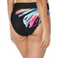 La Blanca Women's Plus Floral Prism Palm High Waist Side Sash Ties Swim Bottom