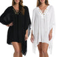 La Blanca Women's Capri Lace Front Beach Caftan Dress Swimwear Cover Up