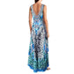 La Moda Women's Rhinestone Embellished Hi-low Ruffle Hem Maxi Swim Dress Cover-up