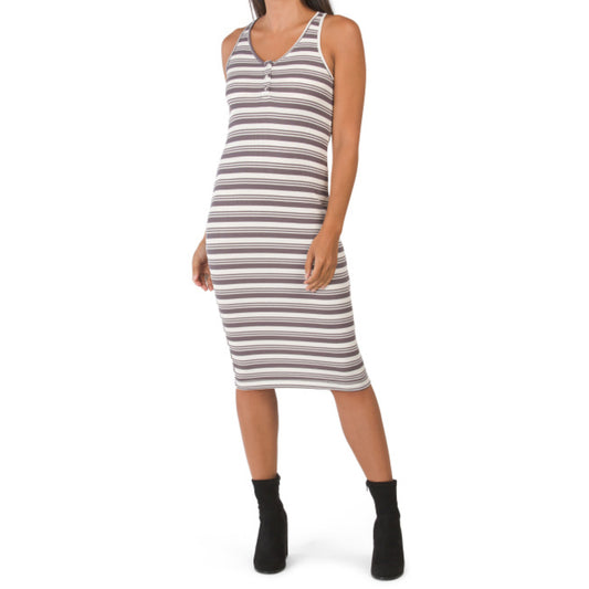 Laundry By Design Women's Striped Button Front V-Neck Midi Dress