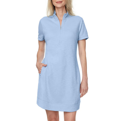 Legendary Outfitters Women's Cotton Blend Quarter Zip Casual Mini Dress