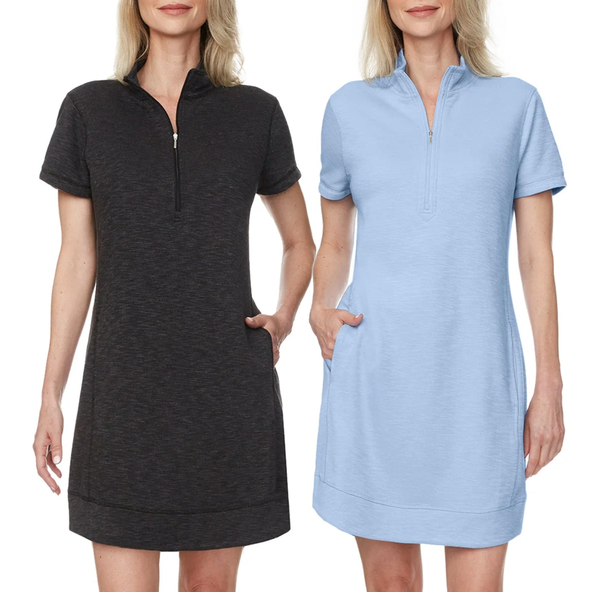 Legendary Outfitters Women's Cotton Blend Quarter Zip Casual Mini Dress Legendary Outfitters Women's Cotton Blend Quarter Zip Casual Mini Dress