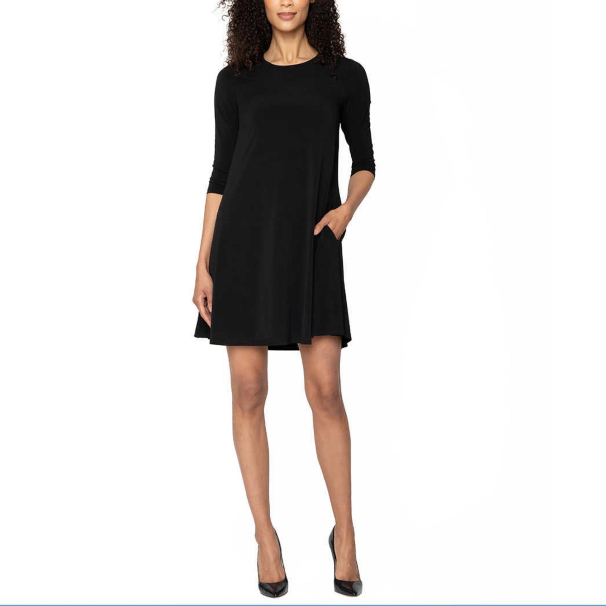 Leota Women's Quarter Sleeve Wrinkle Free Flowy Mini Dress Letay Store Leota Women's Quarter Sleeve Wrinkle Free Flowy Mini Dress Letay Store