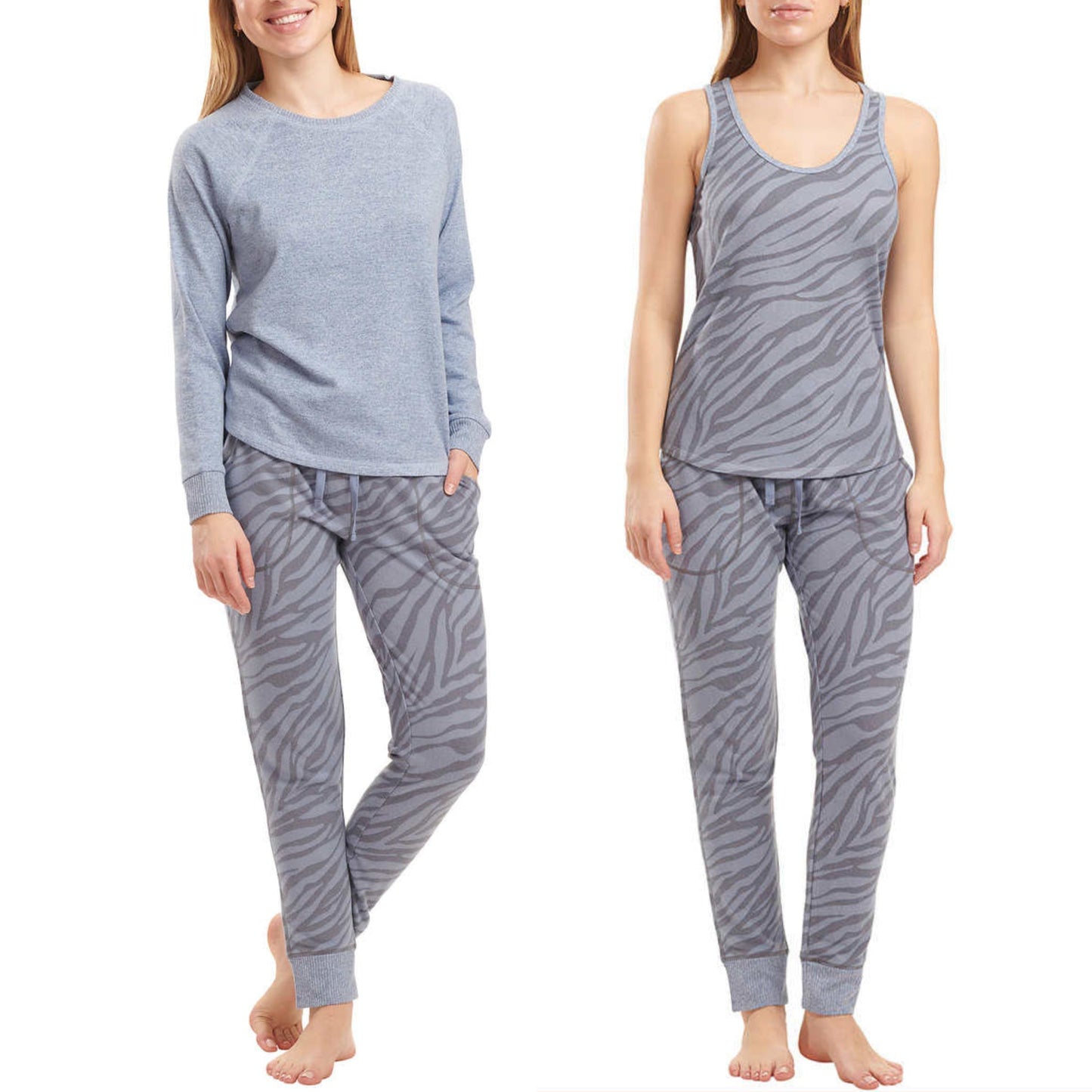 Karen Neuburger Women's 3-Piece Zebra Print Soft Pajama Lounge Set