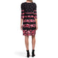 London Times Women's Boat Neck Floral Print Mini Dress