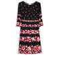 London Times Women's Boat Neck Floral Print Mini Dress