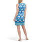 London Times Women's Floral Print Cotton Blend Mini Shift Dress