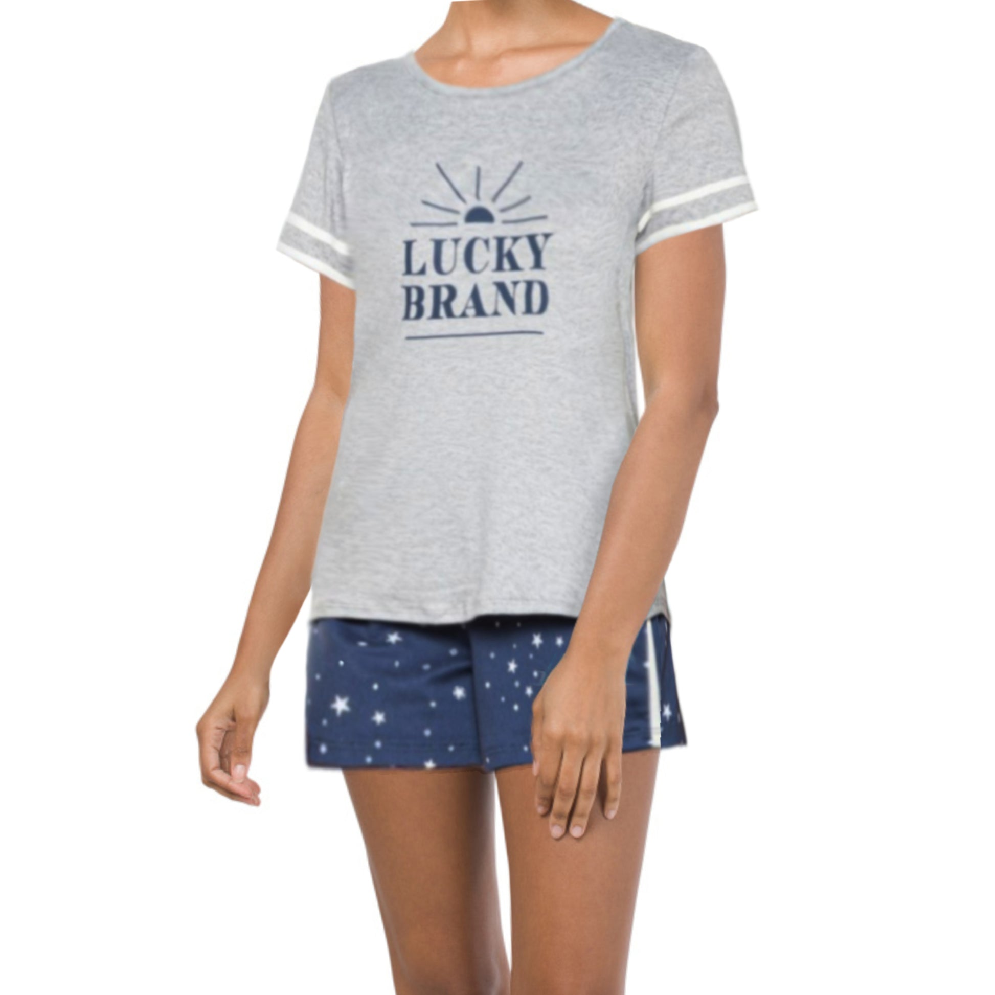 Lucky Brand Women's 2-Pc Ultra Soft Stars T-Shirt and Shorts