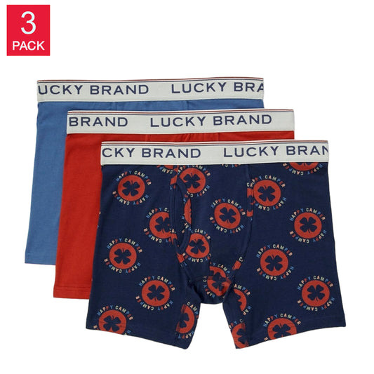 Lucky Brand Men's 3 Pack Ultra Soft Stretch Cotton Blend Boxer Briefs