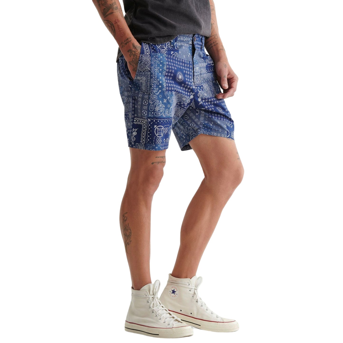 Lucky Brand Men's Bandana Print Lightweight Cotton Blend Shorts