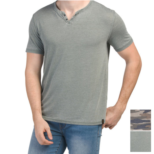 Lucky Brand Men's Venice Burnout Notch Neck Ultra Soft Cotton T-Shirt