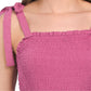 Lucky Brand Women's Swiss Dot Smocked Top Tired Midi Dress