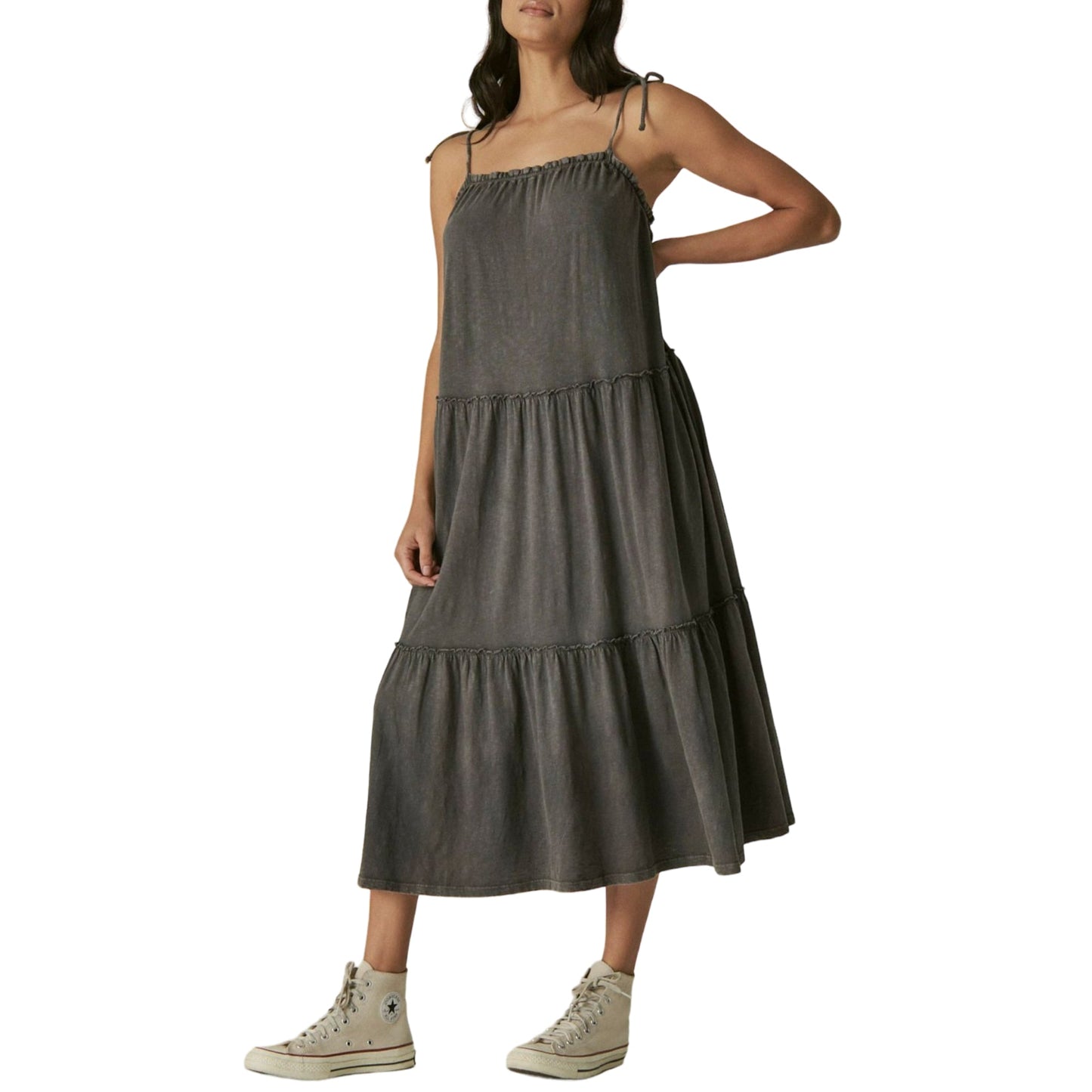 Lucky Brand Women's Tiered Cami Cotton Maxi Dress