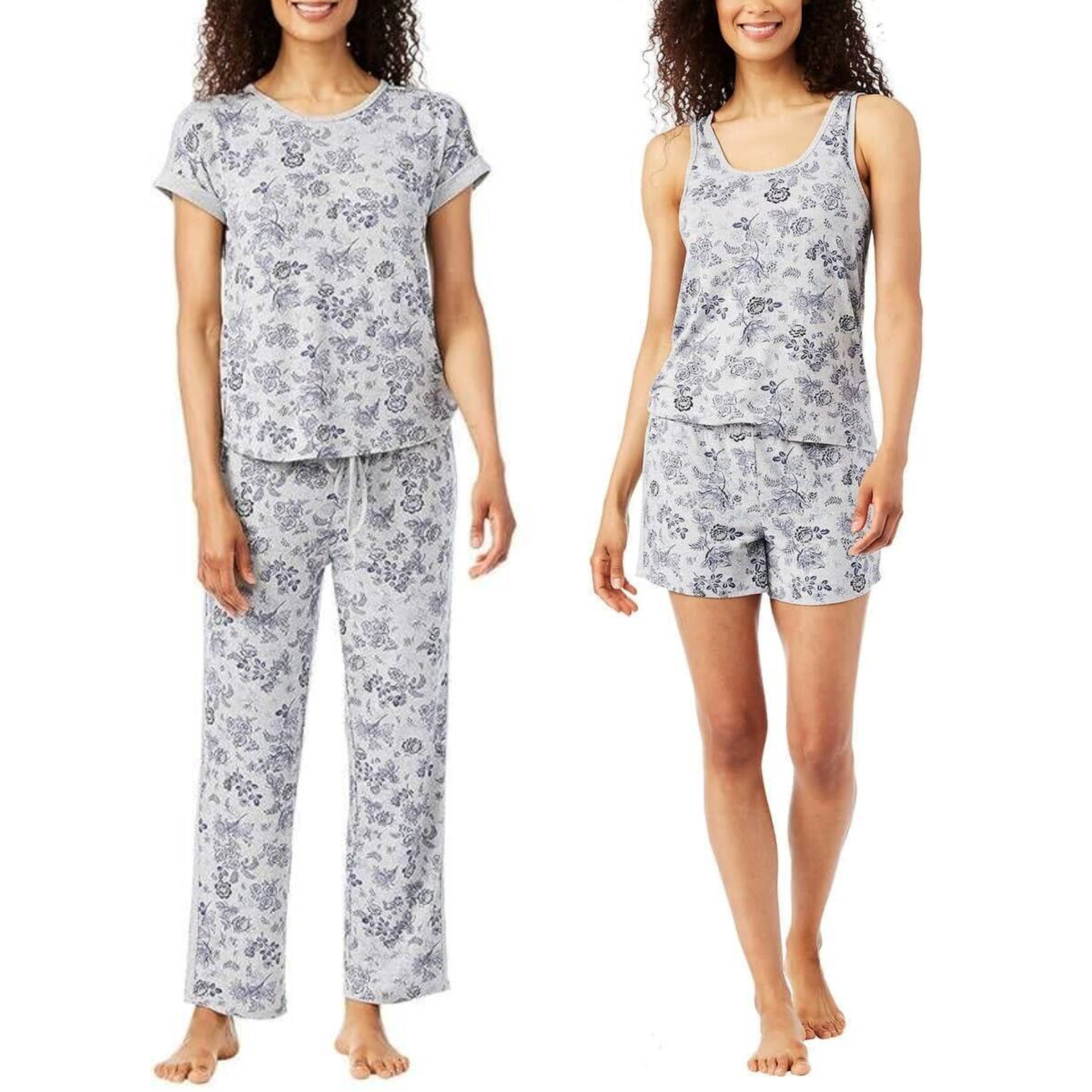 Lucky Brand Women's 4-Piece Super Soft  Floral Camo Print Lounge Pajama Set