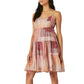 Lucky Brand Women's Cotton Patchwork Print Tiered Mini Dress