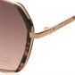 Lucky Brand Women's Geometric Gold Tone Metal Frame 58mm Sunglasses