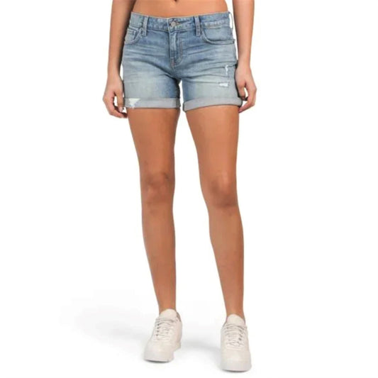 Lucky Brand Women's High Rise The Roll Up Distressed Denim Shorts