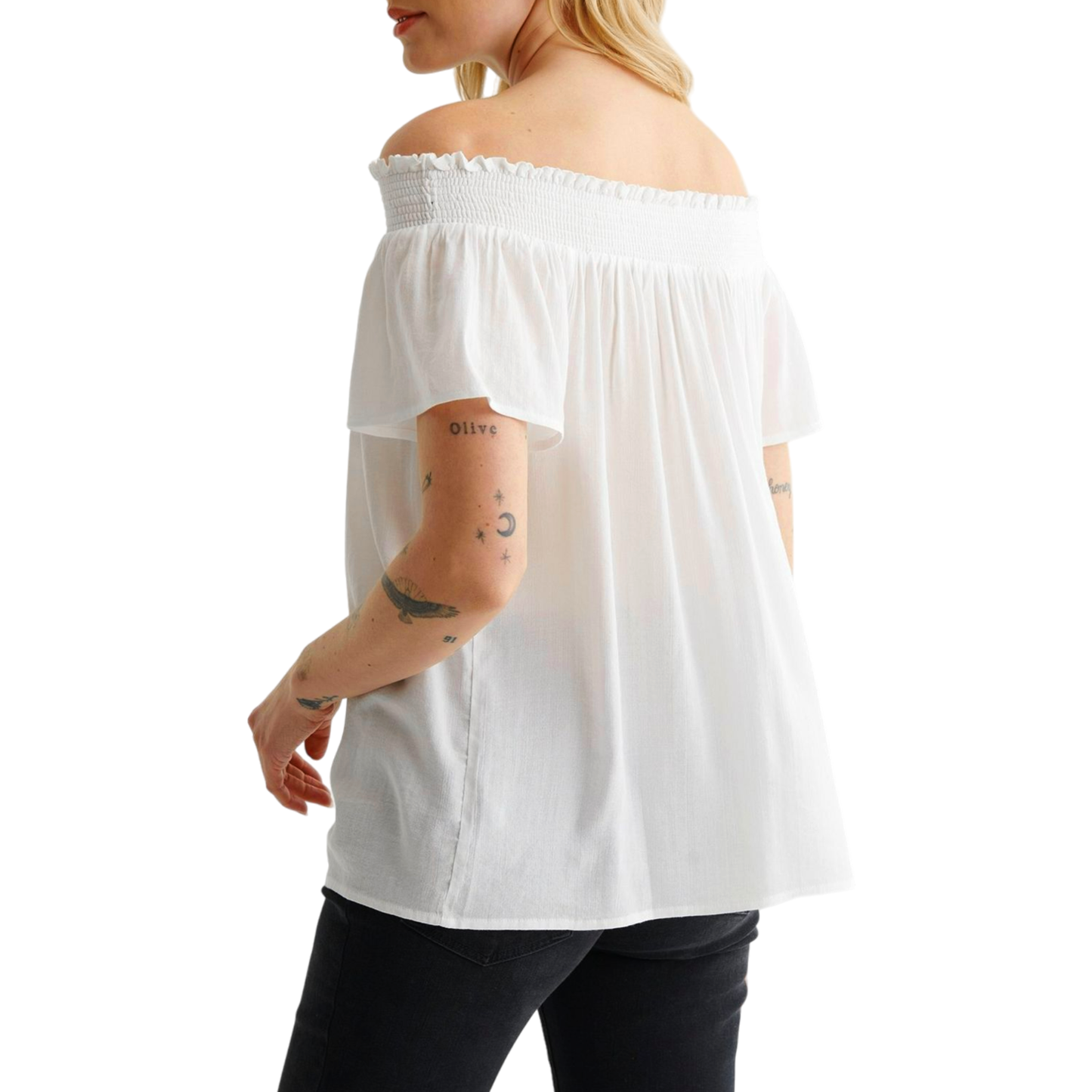 Lucky Brand Women's Off The Shoulder Embroidered Top Blouse