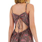 Lucky Brand Women's Paisley Print Embroidered Cotton Cut-out Tie Back Tired Maxi Dress