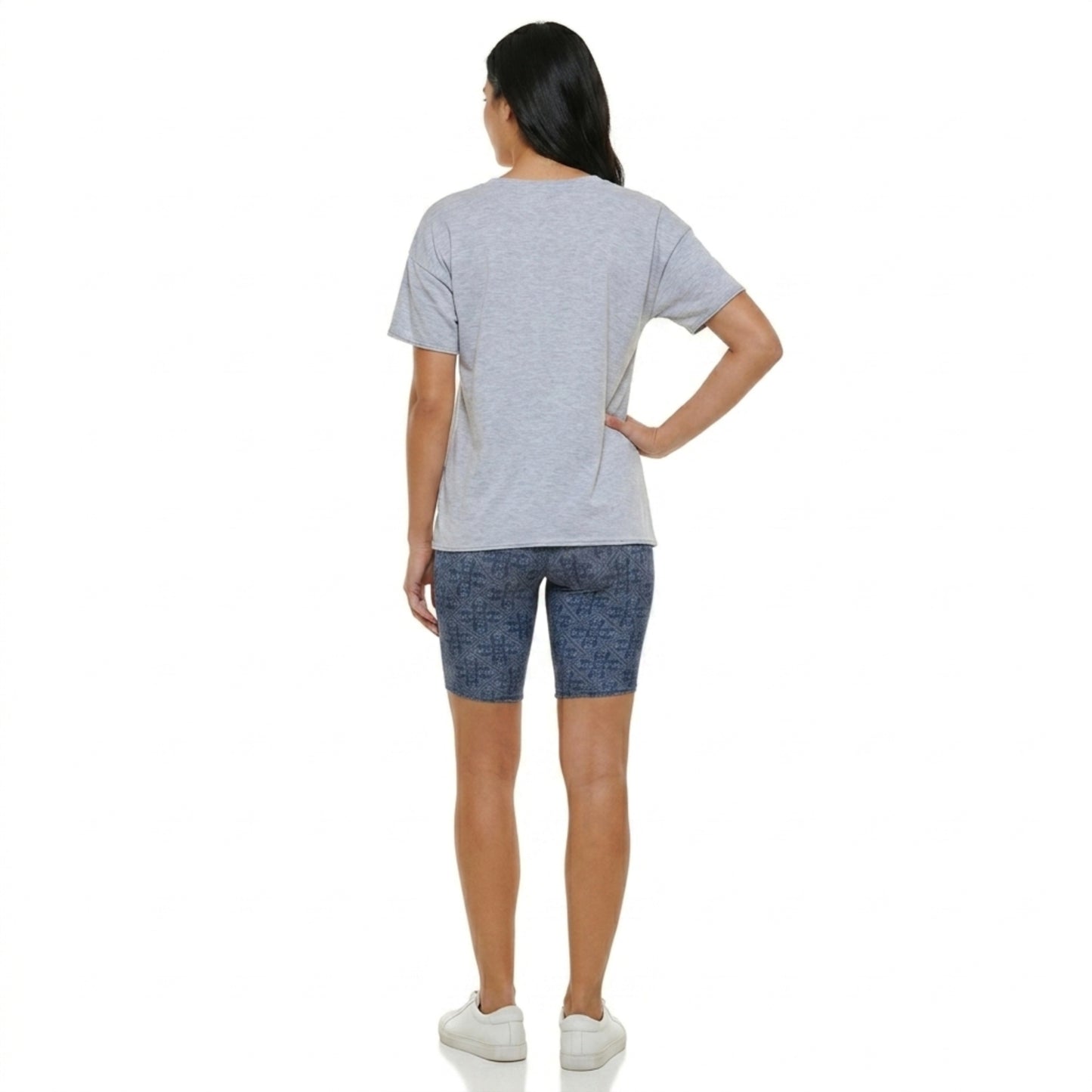 Lucky Brand Women's 2-Piece  Logo Graphic Print T-Shirt and Bandana Print Bike Shorts Set