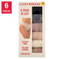 Lucky Brand Women's 6-Pack Ultra Soft 4-Way Stretch Tag Free Panties