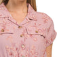 Lucky Brand Women's Border Floral Print Button Front Shirt Midi Dress