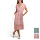 Lucky Brand Women's Border Floral Print Button Front Shirt Midi Dress