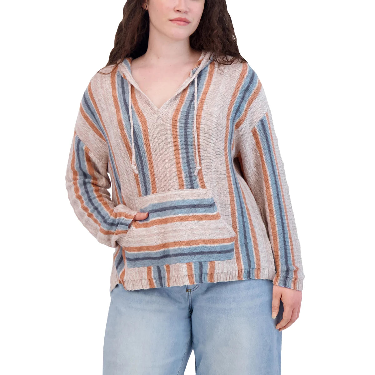 Lucky Brand Women's Cotton Blend Baja Sweater Hoodie