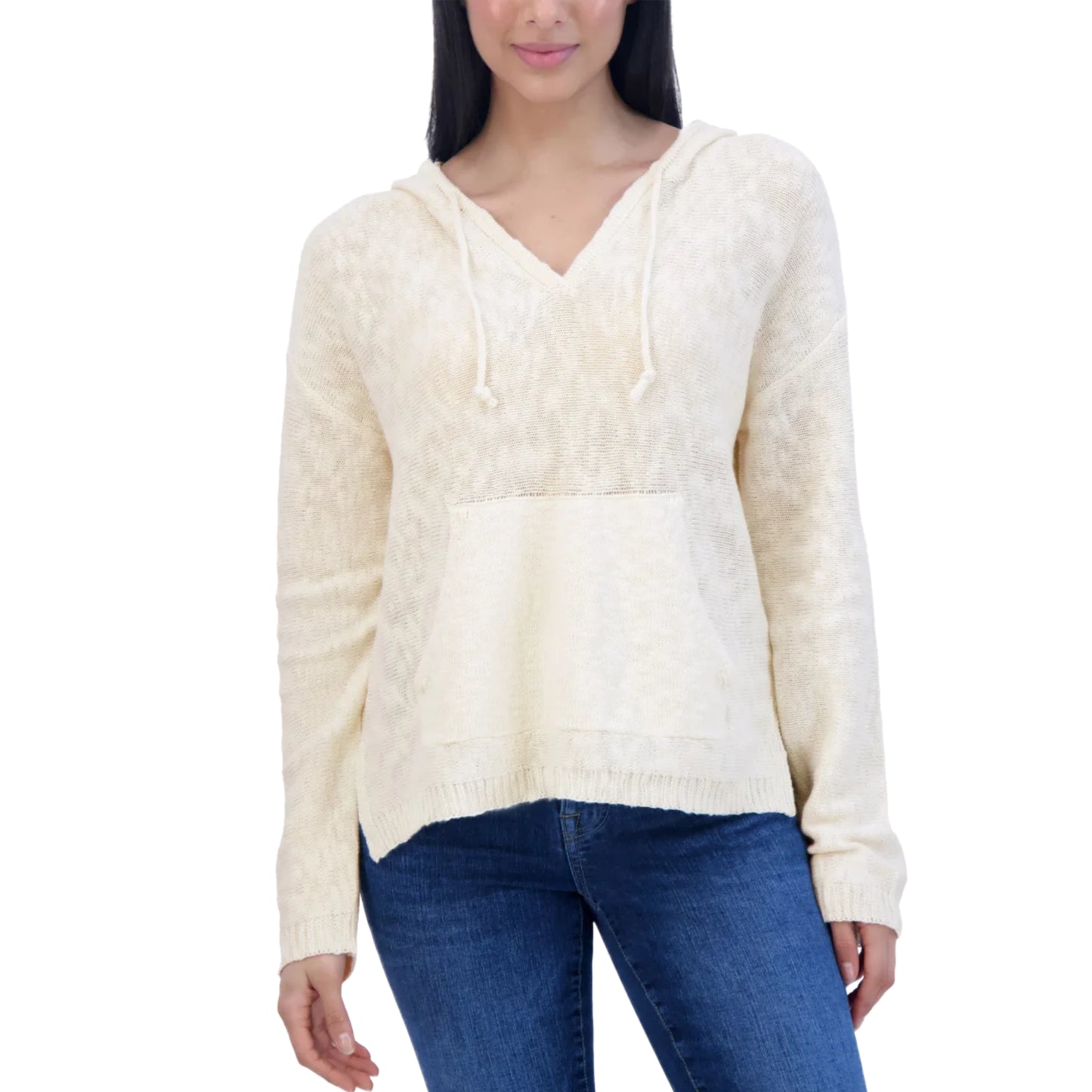 Lucky Brand Women's Cotton Blend Baja Sweater Hoodie