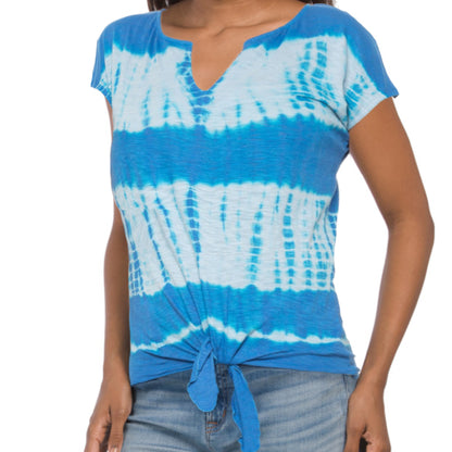Lucky Brand Women's Cotton Tie-Dye Twist-Front T-Shirt