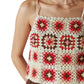Lucky Brand Women's Crochet Spaghetti Straps Elastic Waist Romper