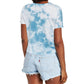 Lucky Brand Women's "Lucky" Graphic Print Tie-Dye Cotton Crop T-Shirt